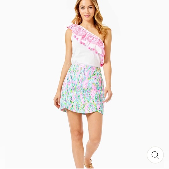 NWT Lilly Pulitzer One Shoulder Embroidered Idara Resort Top XXS - Picture 6 of 14